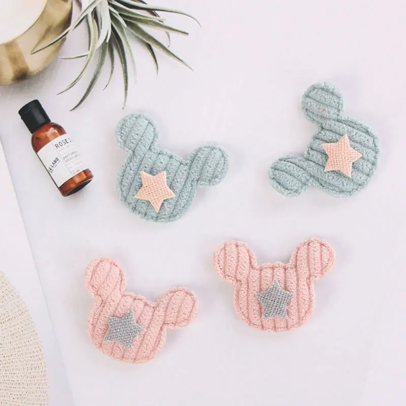 50 Stück Cartoon-Plüsch-Filzbären mit Stern-Dekoration, gepolsterte Applikationen für DIY-Haarspangen, Taschen, Hüte, Kleidung, Socken, Accessoires, Aufnäher – Detail 6