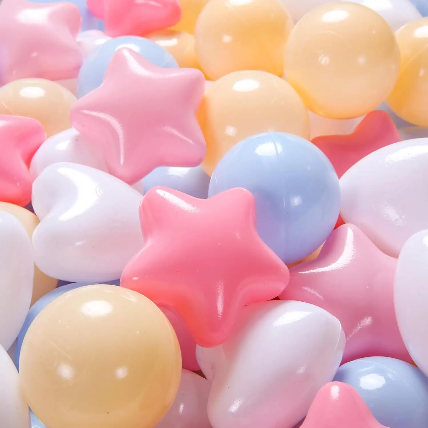 Ball Pit Ballen 200 STKS Snoep Kleuren, Plastic Ballen voor Peuters Ftalatvrij BPA Gratis Verpletterende Ballen in Herbruikbaar Speelspeelgoed