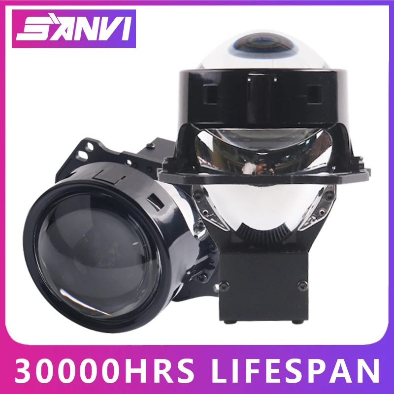 SANVI 3 Inch F40 Bi LED Projector Lens for Headlight Hella 3R G5 5500K Auto Lamp 51W 10340LUX Car Lights Retrofit Kits