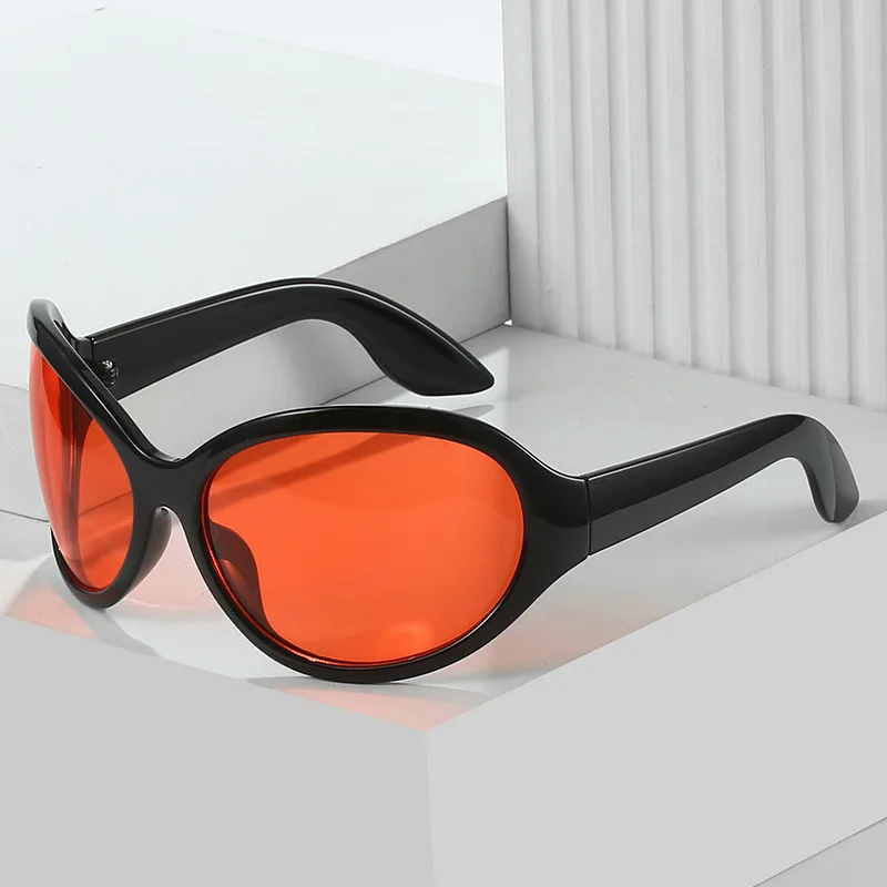 Einzigartige gelbe Y2K-Sonnenbrille für Damen, neue Mode, Oversize-Schild-Sonnenbrille, Herrenmode, coole Hip-Hop-Sonnenbrille, Damen, Fahren – Detail 3