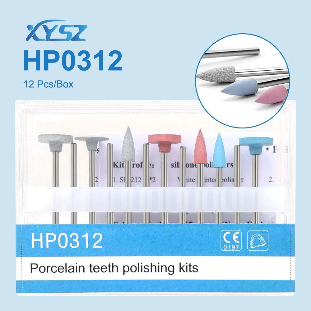 

12Pcs/Box HP0312 Dental Porcelain Teeth Polishing Kits Dental Composite Resin Set Silicone Disposable Polishers Dentistry Tools