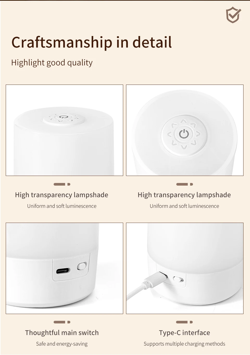 LED Touch Night Light USB Rechargeable Table Lamp With Remote Control Switch 3 Colors Dimmable Bedside Night Lamp Bedroom Decor