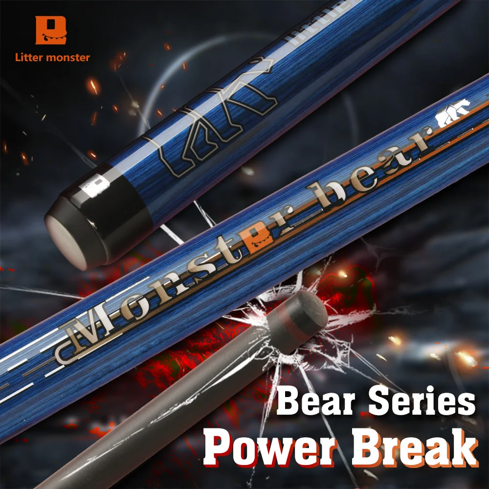 

Little Monster Bear Series Pool Cue Stick, Power Break Cue, Kick-off Punch, Carbon Fiber, 12.9mm, 55 ", 2 Pcs