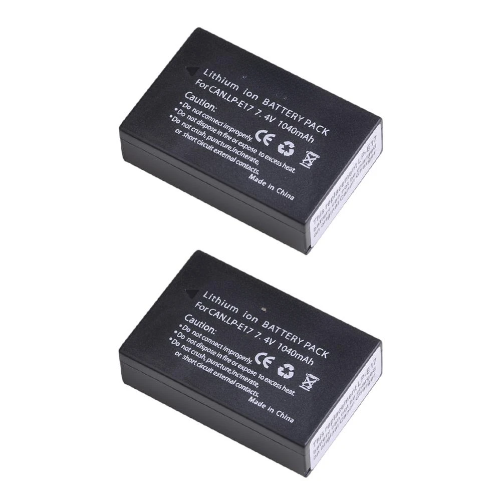 LP-E17 LPE17 LP E17 Camera Battery with NEW LED Dual USB Charger for Canon EOS R8 RP 200D 250D M3 M5 M6 750D 760D T6s 800D T8i