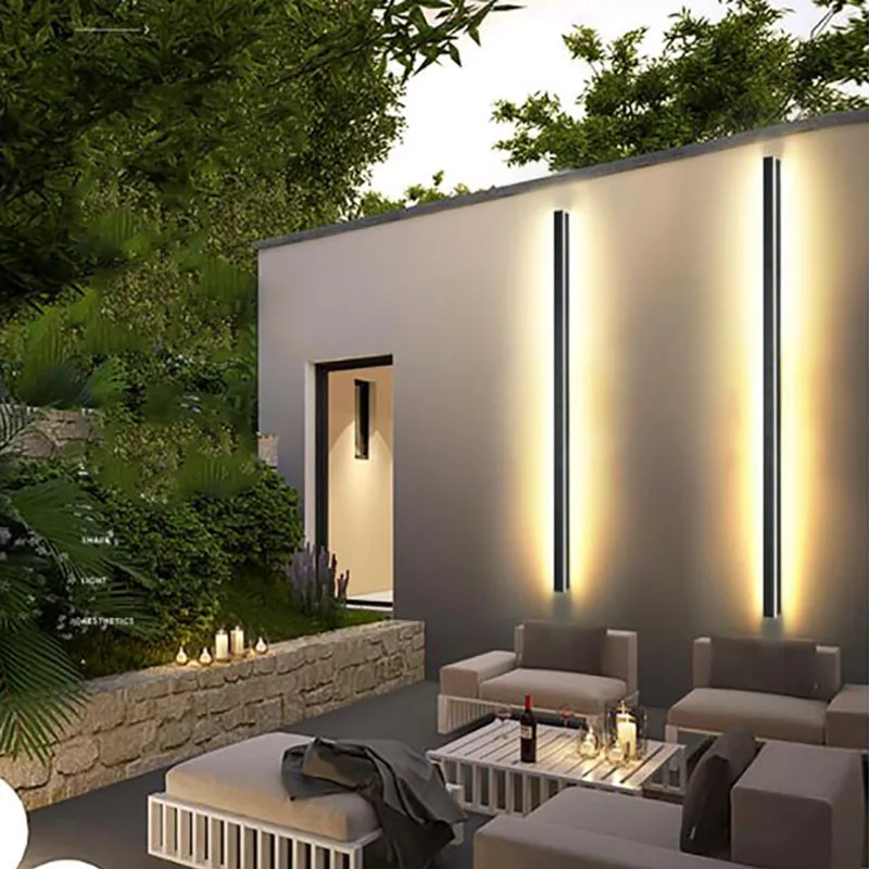 Imagem -02 - Longo Conduziu a Luz de Parede para Casa Quarto Sala Estar Sofá Fundo Iluminação ao ar Livre à Prova Impermeável Água Ip65 Jardim Pátio Lâmpada Parede