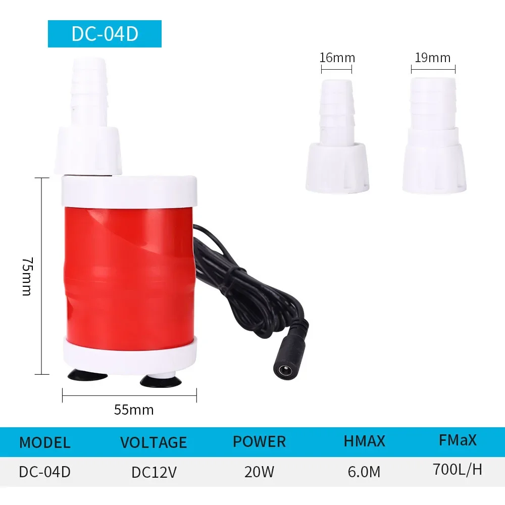 Portable Submersible Pump Bottom Suction Fish Tank Filtration Circulating Pump