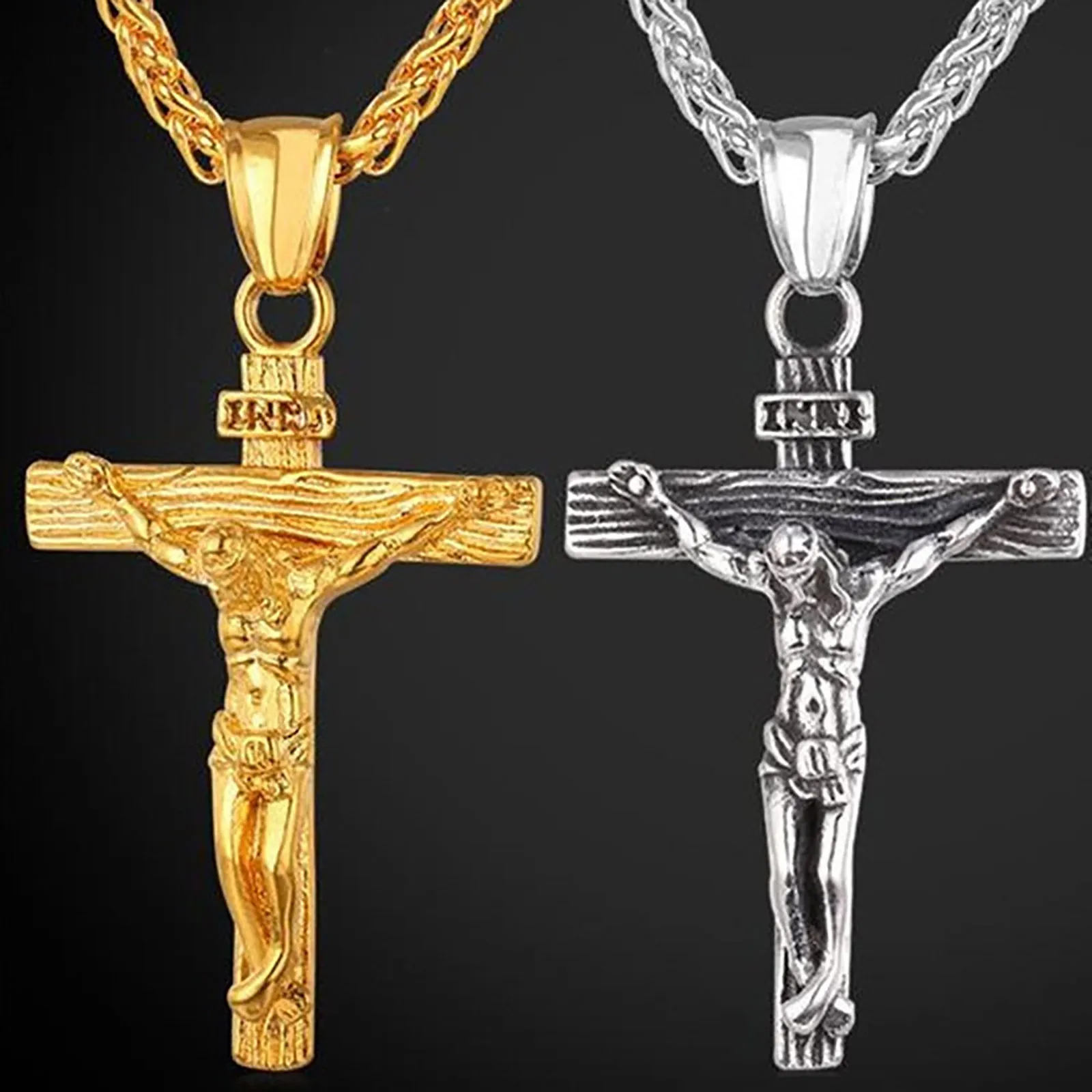 Dante Purgatory Cross Necklace Vintage Christian Passion Jesus Cross Pendant Male And Female Catholic Amulet Jewelry Gift