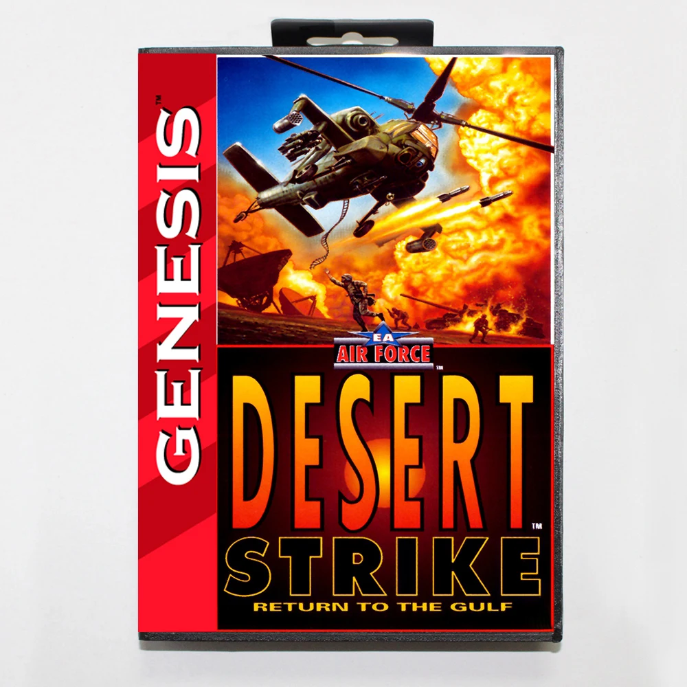 Desert Strike MD Game Cartridge with USA Box for 16 Bit Sega Megadrive Genesis System