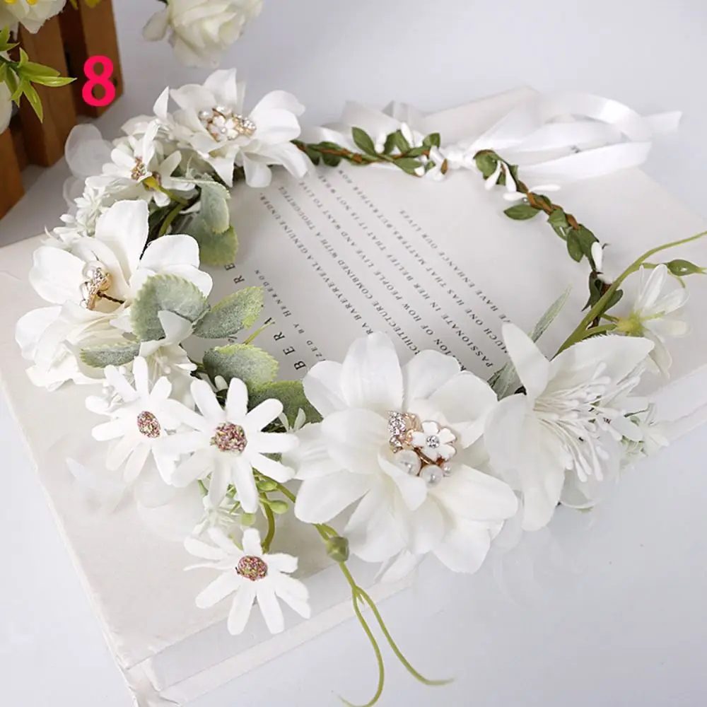 

Handmade Bride Hair Band Bridal Hairband Hair Jewelry Flower Tiara Headwear for Wedding Flower Wreaths Garland Crown