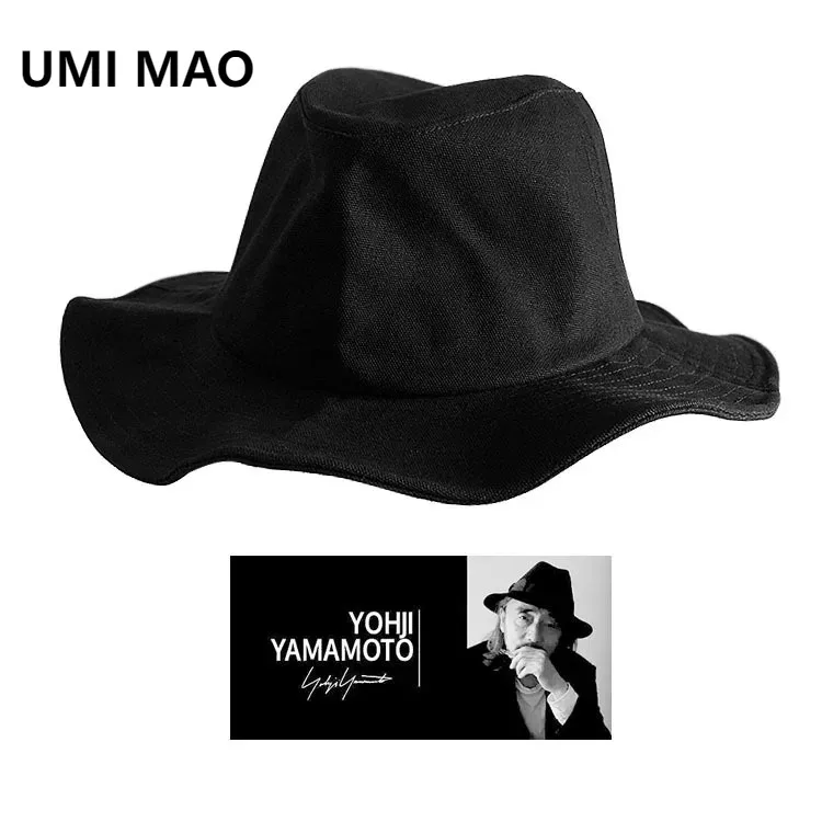

UMI MAO Yamamoto Fisherman Hat Large Head Circumference Thin Wide Brim Hat Breathable Sun Protection Bucket Golf Bucket Hat Y2K