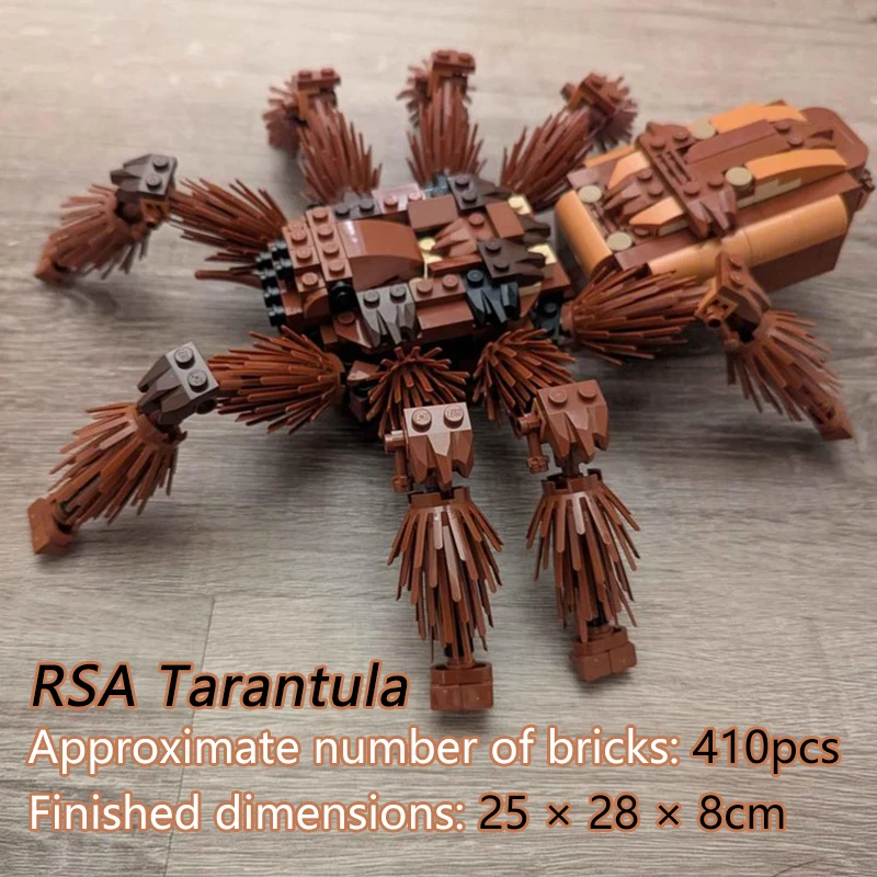 410 قطعة مكعبات بناء MOC إبداعية RSA Spider قابلة للبناء مجموعة ألعاب مجسمة Arthropod للأولاد - هدية عيد ميلاد وعرض سطح المكتب