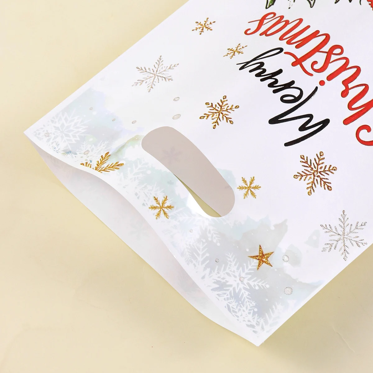 10/20/50 Stück Weihnachtsgeschenktüten mit süßem Schneemann- und Weihnachtsbaum-Druck, Geschenktüten mit Griff, Geschenkverpackungstüten, Weihnachtsdekoration 2026 – Detail 5