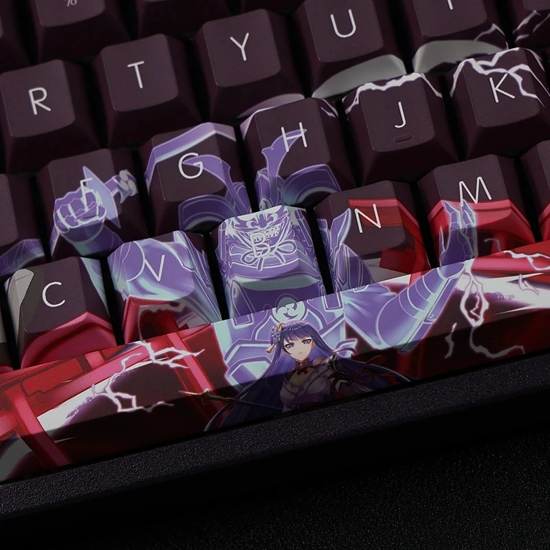 

108 Keys PBT 5 Sides Dye Subbed Keycaps Anime Gaming Key Caps Cherry Profile Beelzebul Raiden Shogun Keycap For Genshin Impact