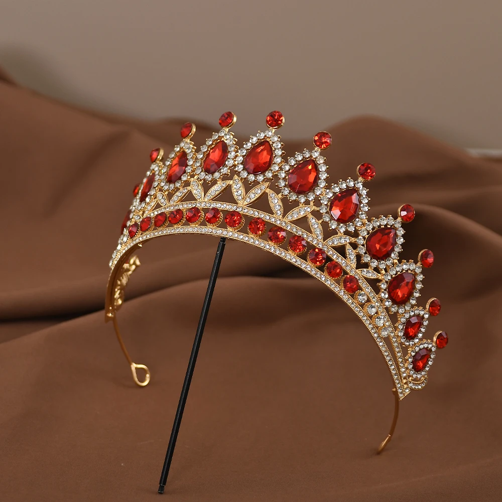 Księżniczka Królowa Luksusowa Korona Barokowa Kryształowa Tiara Rhinestone Korowód Prom Diadem Ślubne Akcesoria Do Włosów Biżuteria