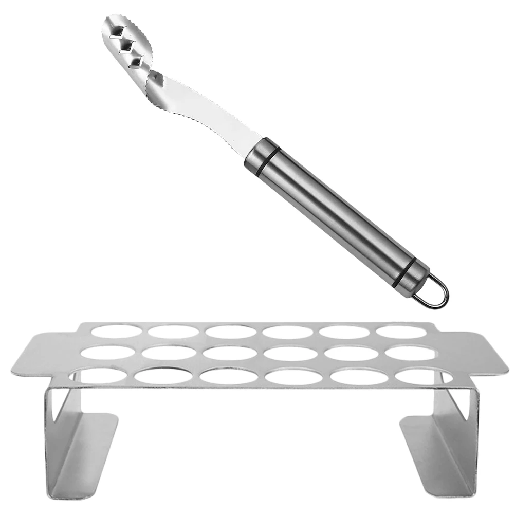 

Stainless Steel Chili Rack Core Knife BBQ Tools Kitchen Assistant Grill Holder Jalapeno Roasting Drumstick Tool Pepper Chicken