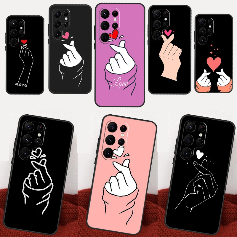 Love On The Finger Kpop Case For Samsung Galaxy S22 Ultra S20 FE S21 FE S8 S9 S10 Plus Note 10 20 S23 Ultra Cover