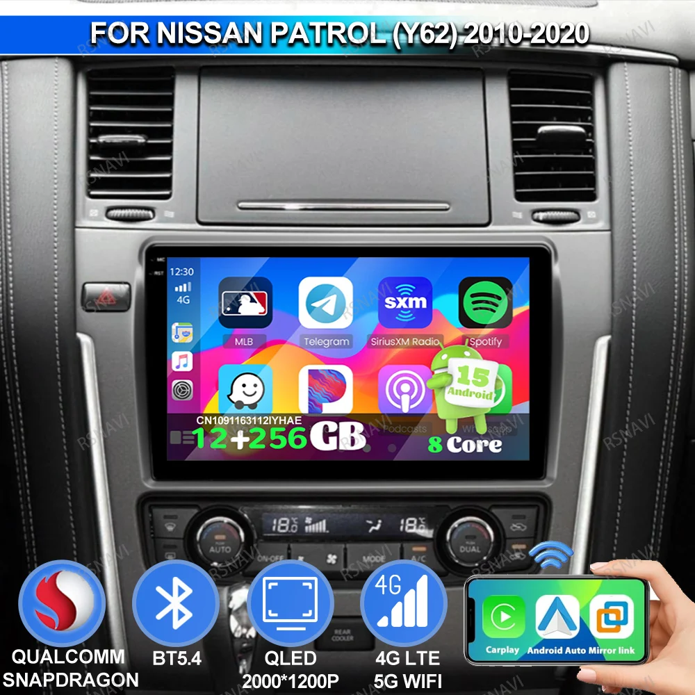 

Car Radio Android 15 For Nissan Patrol (Y62) 2010 2011-2020 Car Phone Holder Automotive Tools Interior Replacement Parts E46 BT