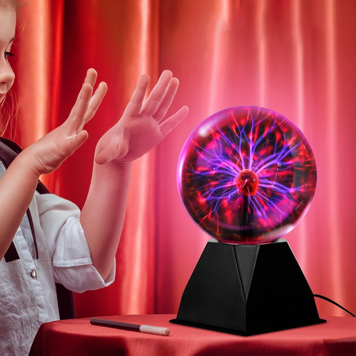 Plasma Lamp Eu Plug Ball Touch Mini Red Lighting Large Sensitive Light Powered 6Inch Control Globe Magic Led Battery Static Usb