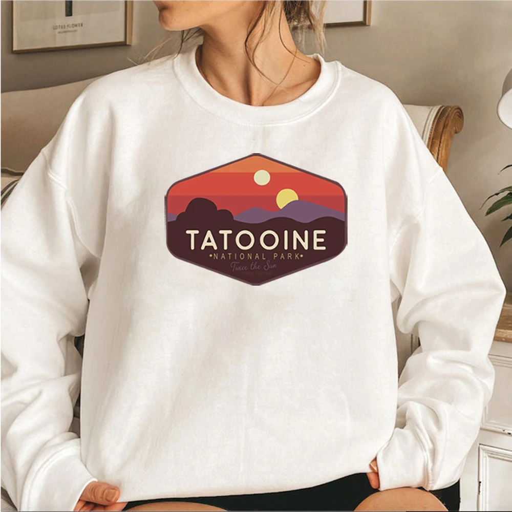 Vintage Tatooine Sunset Sweatshirt Tatooine National Park Luke Skywalker Pullover Visit Tatooine Cool Movie Crewneck Sweatshirts