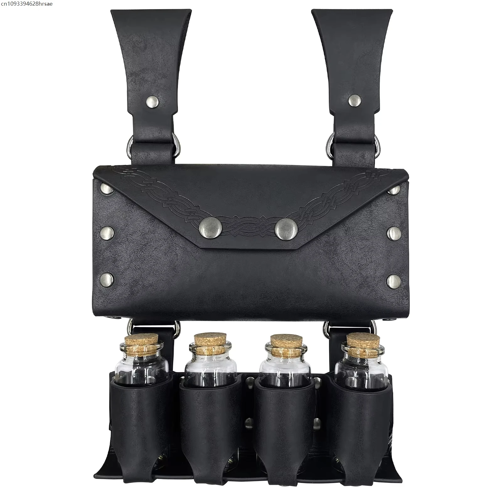 

Medieval Alchemy Pu Leather Waist Bag Retro Medievals Magician Renaissance Potion Bags Waists Halloween Cosplay Accessories