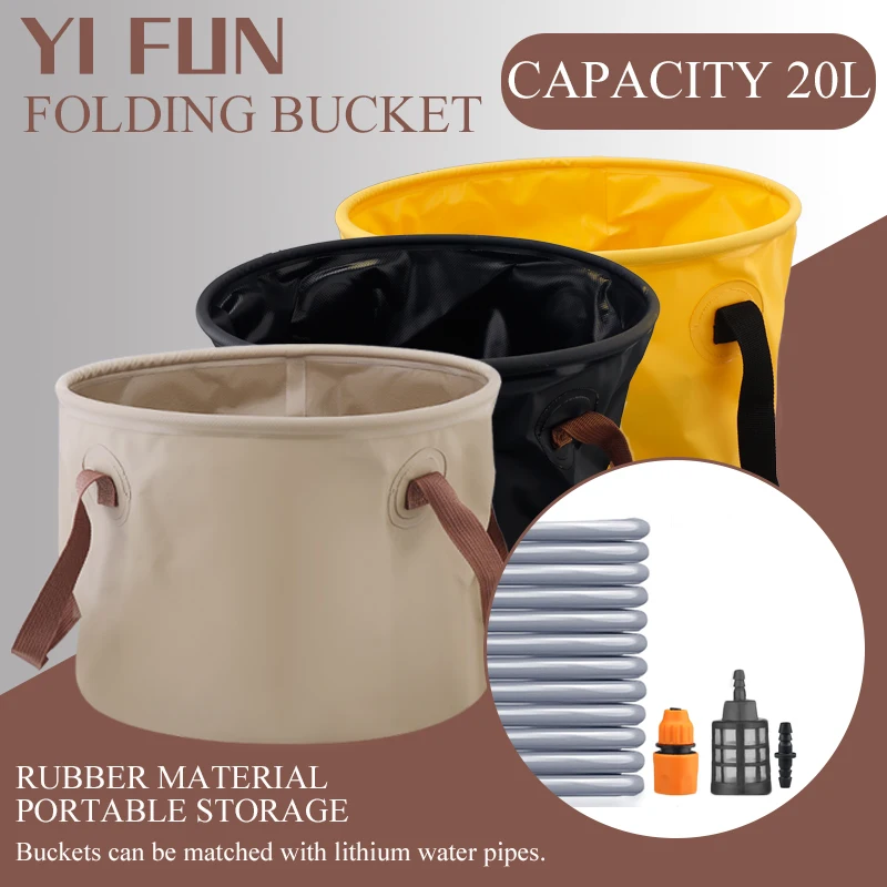 Car Wash Accessory Household Folding Bucket Can Be Matched With Lithium-ion Water Pipe Portable Plastic Outdoor Car Wash Bucket