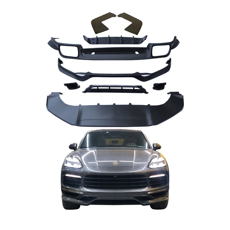

Передняя защитная крышка Techart для Cayenne Coupe 2018-2023, новый бампер с противотуманными фарами, вырезы 9Y0, передний спойлер для автомобиля