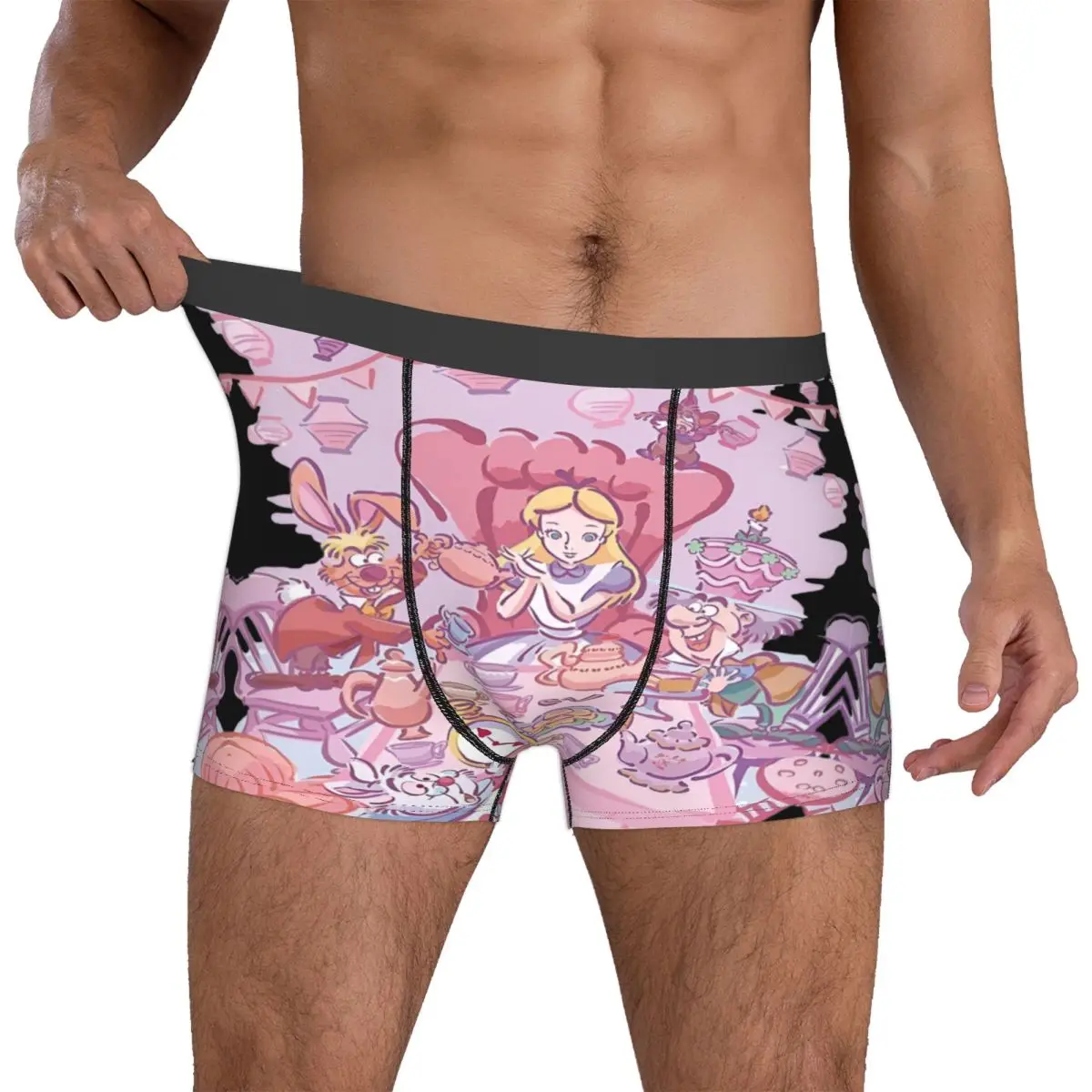 

Мужские трусы-боксеры Custom Alices Anime Wonderlandes, трусы-боксеры Alice Mad Hatter White Rabbit, крутые трусы