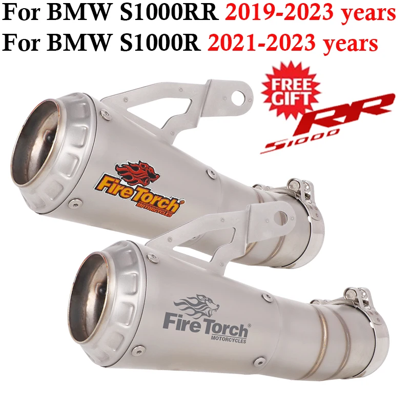 Slip On For BMW S1000R S1000RR S1000 2019 - 2023 Motorcycle Exhaust Escape System Modify Stainless With Middle Link Pipe Muffler