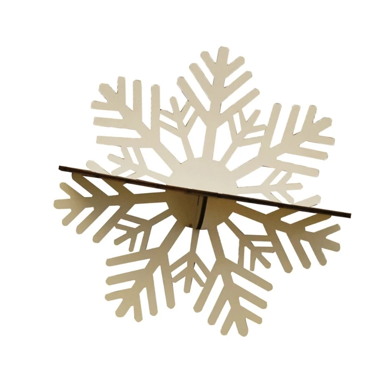 Wood Snowflake Shape Wall Decoration Holder Floating Bookshelf and Picture Display DropShipping