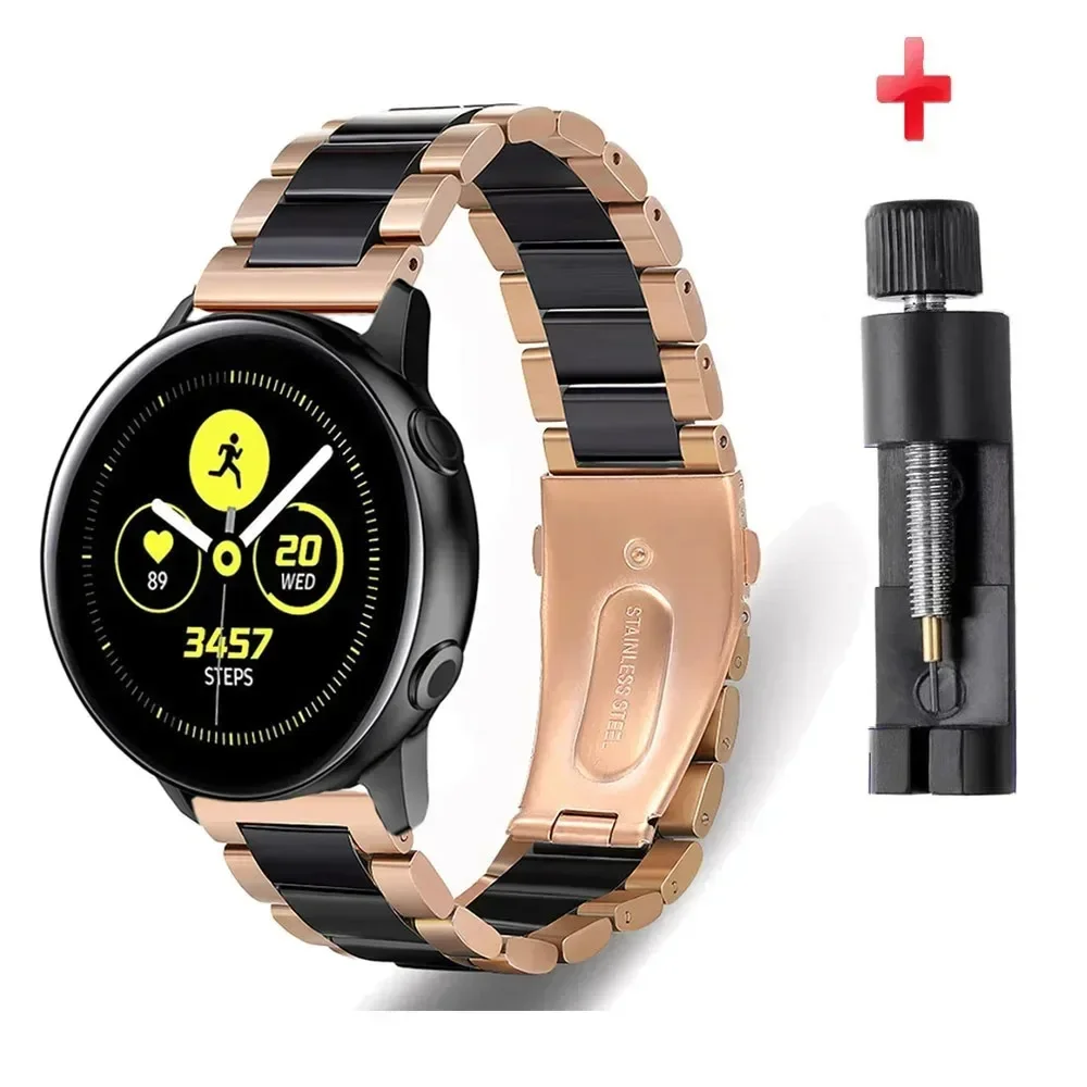 

22mm Ceramic Strap for Samsung Watch 3 45mm/Gear S3 Classic Metal Wristband for Huawei Watch 4 Pro/GT5 4 3 2e 46mm 4