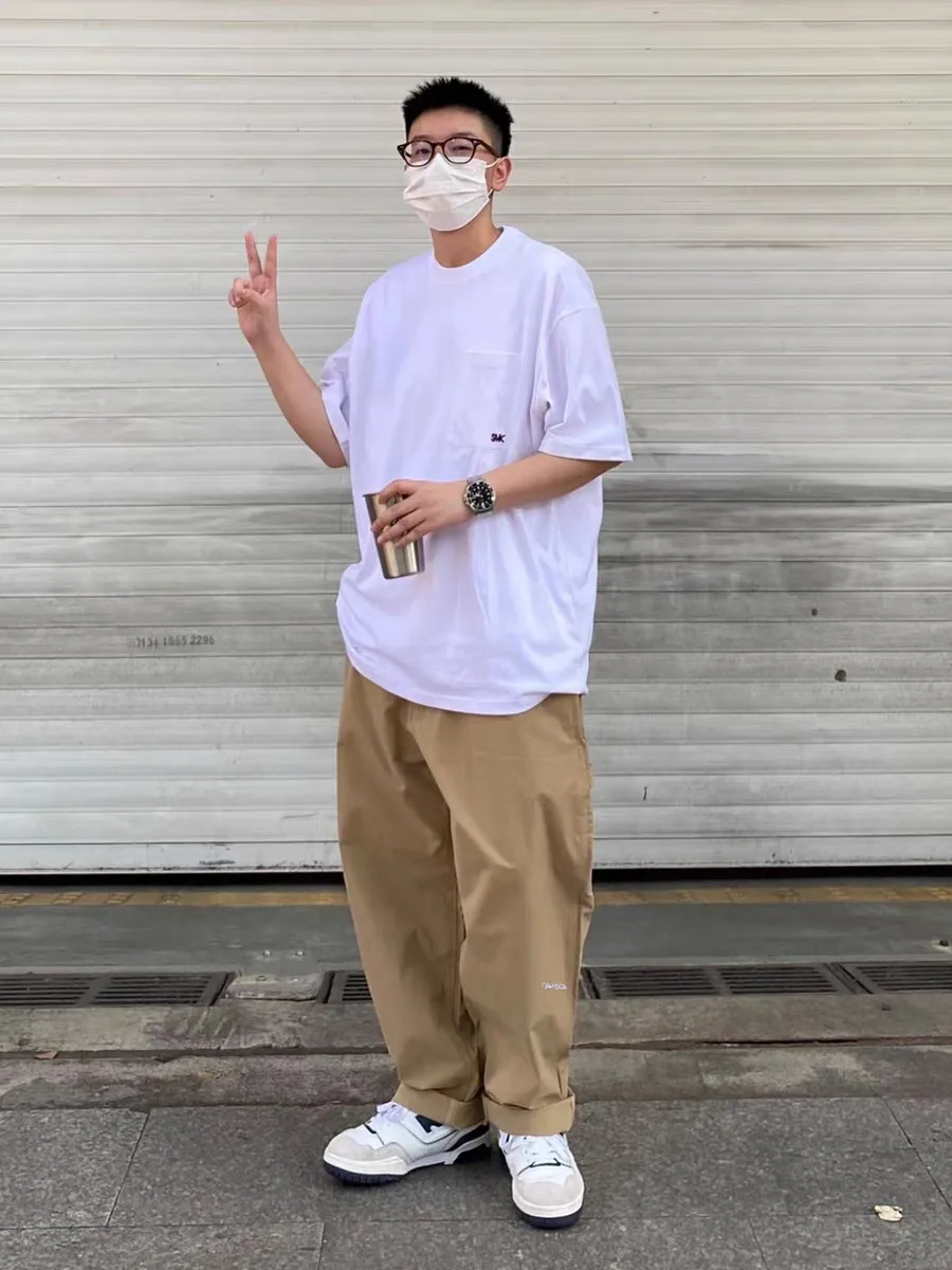 

Мужские повседневные брюки Longwa Pure Color Drapey с широкими штанинами, свободного кроя, для работы и на каждый день, из других материалов