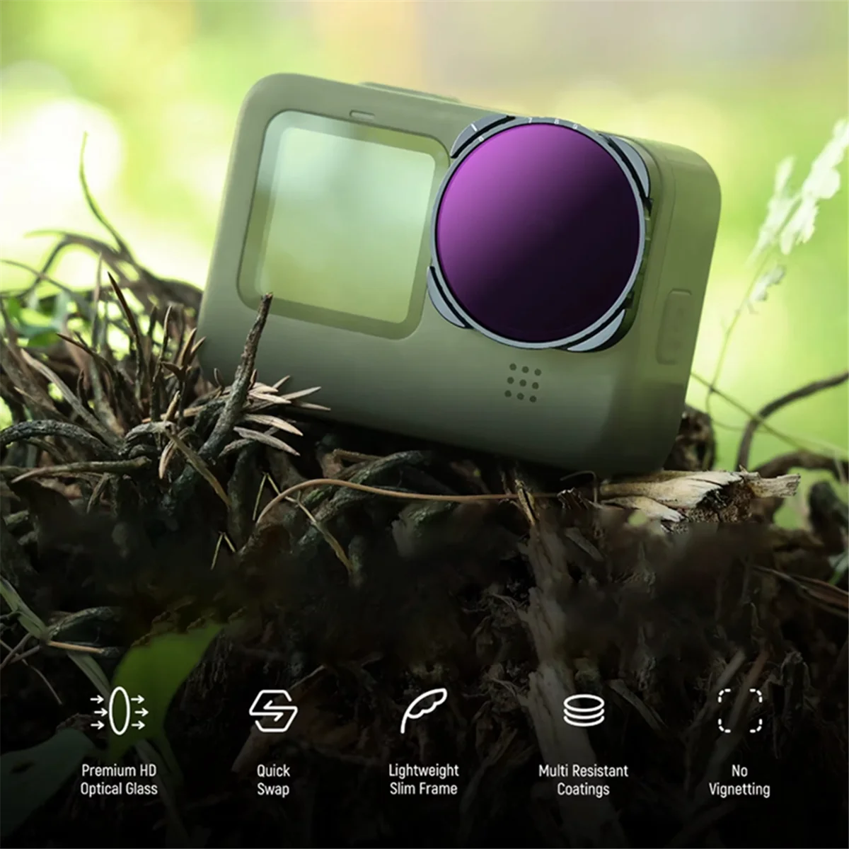 فلتر ND متغير التقنية الجديد لمرشح الكثافة المحايدة القابل للتعديل 9 10 11 12 مع زجاج متعدد المطلي عالي الدقة ND4-ND32