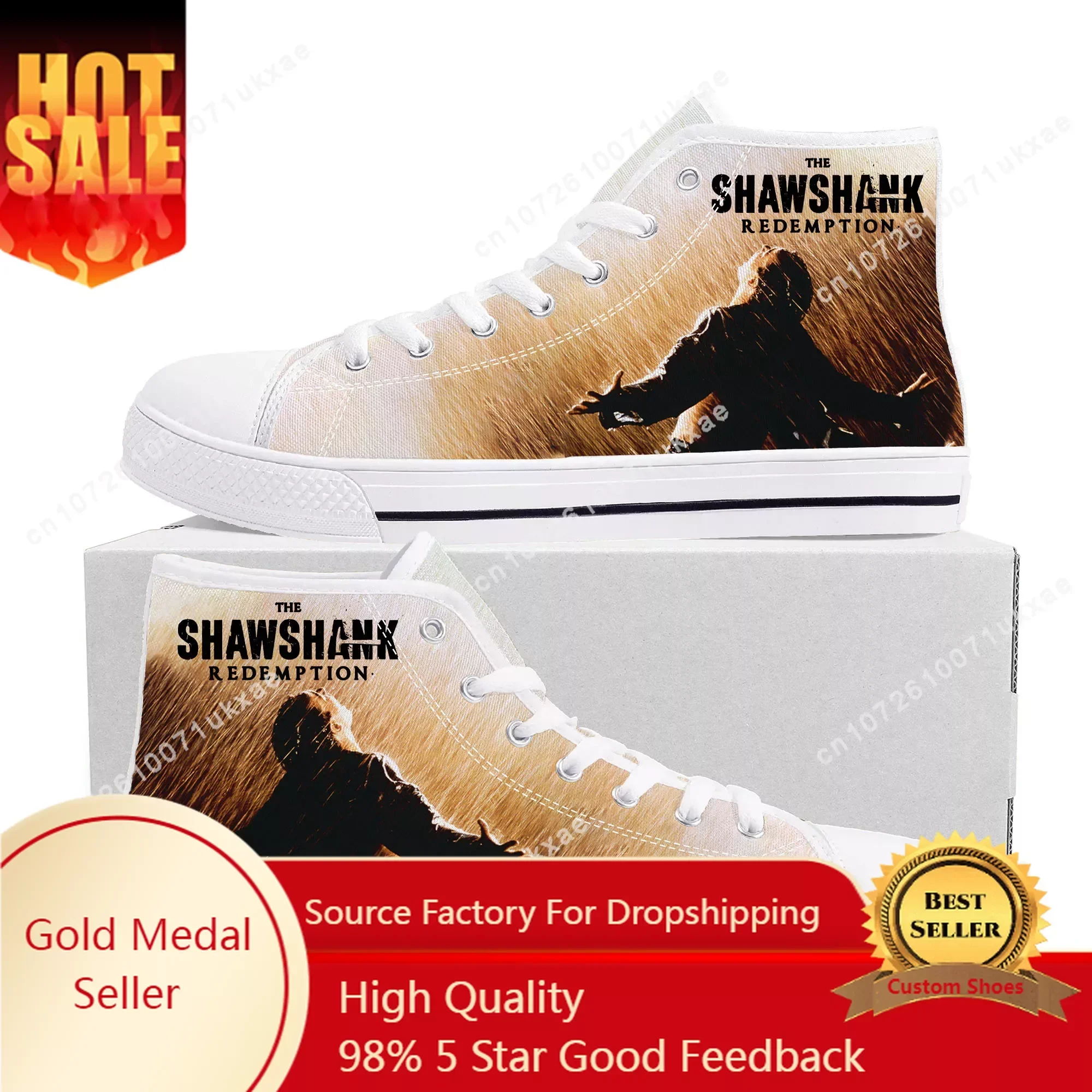 

The Shawshank Redemption High Top Sneakers Mens Womens Teenager Canvas High Quality Sneaker Casual Custom Shoes Customize Shoe