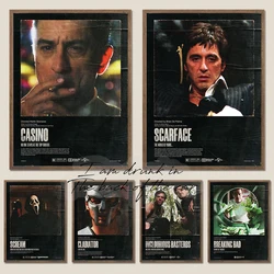 Classic Movies TVs Covers Dark Poster Canvas Printing Scream Scareface Heat Films Wall Decor Vintage Bar Home Aesthetic Decor