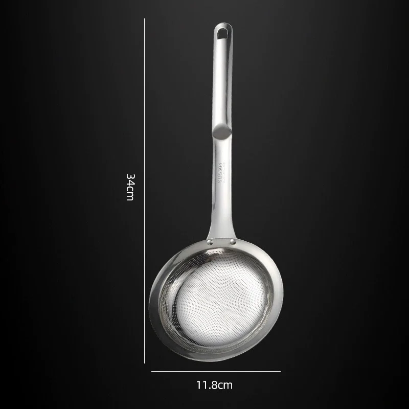 Stainless Steel Fine Mesh Spoon for Skimming Oil from Hot Broths Straining Tea Leaves and Sifting Flour Sugar in Baking