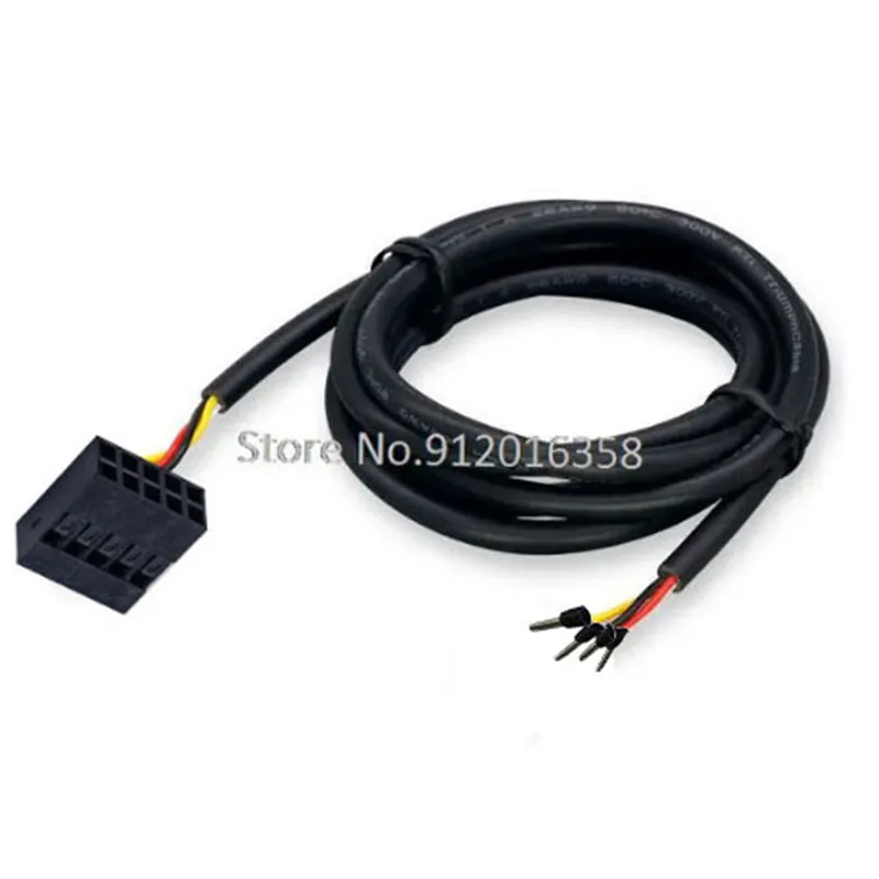 4.5M 22AWG 10pin 2.54mm male header female with 4 wires connected 4 core round multicore with ferrules on the individual cores