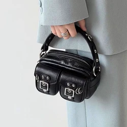 HAEX Fashion Mini Women Handbags Punk Moto Style E Girls Crossbody Shoulder Bags Individuality High Street PU Bolso Mujer