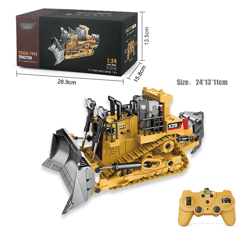 BigShu 1:24 9CH RC Bulldozer LKW Auto Crawler Typ Legierung Schaufel Technik Gabelstapler Schwerer Bagger Kinderspielzeug Geschenke für Kinder 7