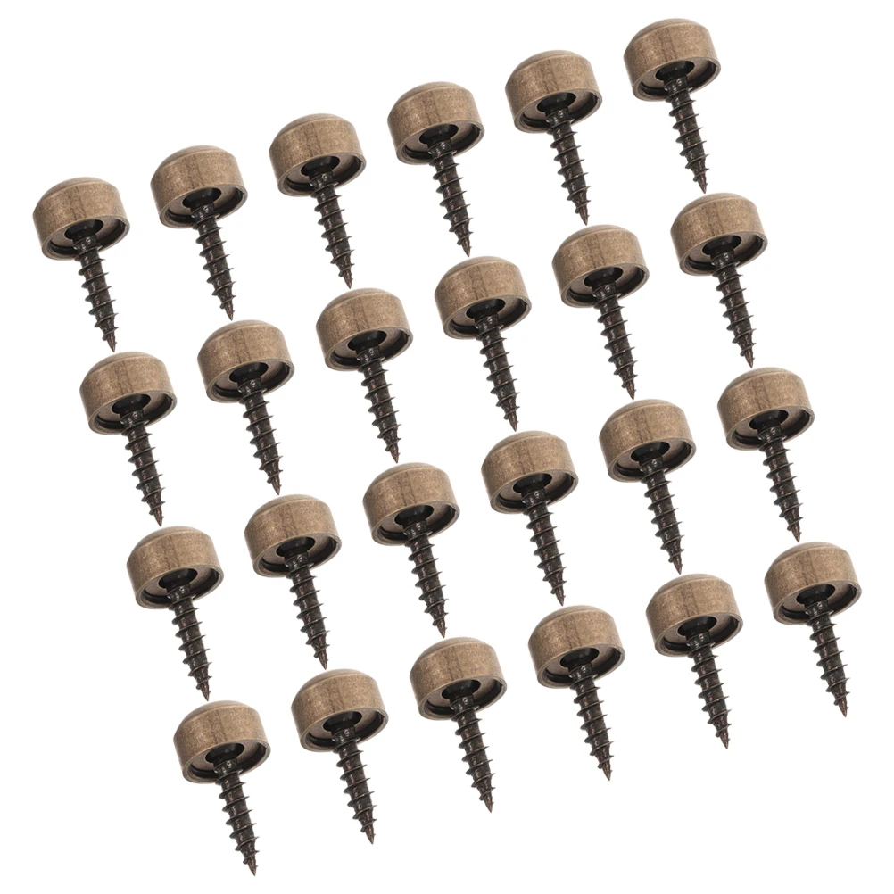 

24 Pcs Decorative Screw Caps 9mm Copper Self Tapping Screws Mirror Wall Mounting Furniture Renovation Durable Rust Resistant
