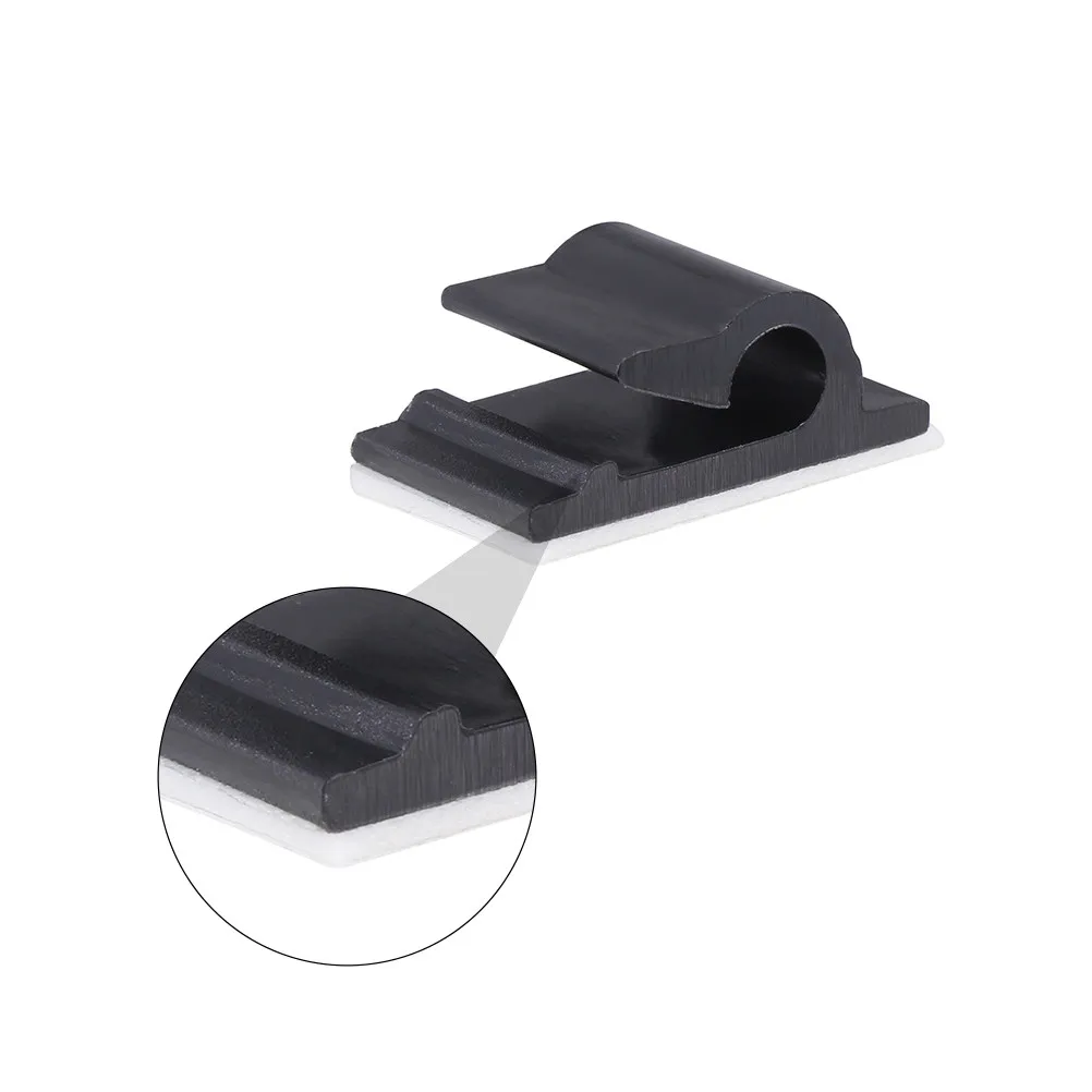 60Pcs Self-Adhesive Cable Clamps Heavy-Duty Cord Holder for Desk Wall Car Mount Easy Stick Cord Management Clips Household Use