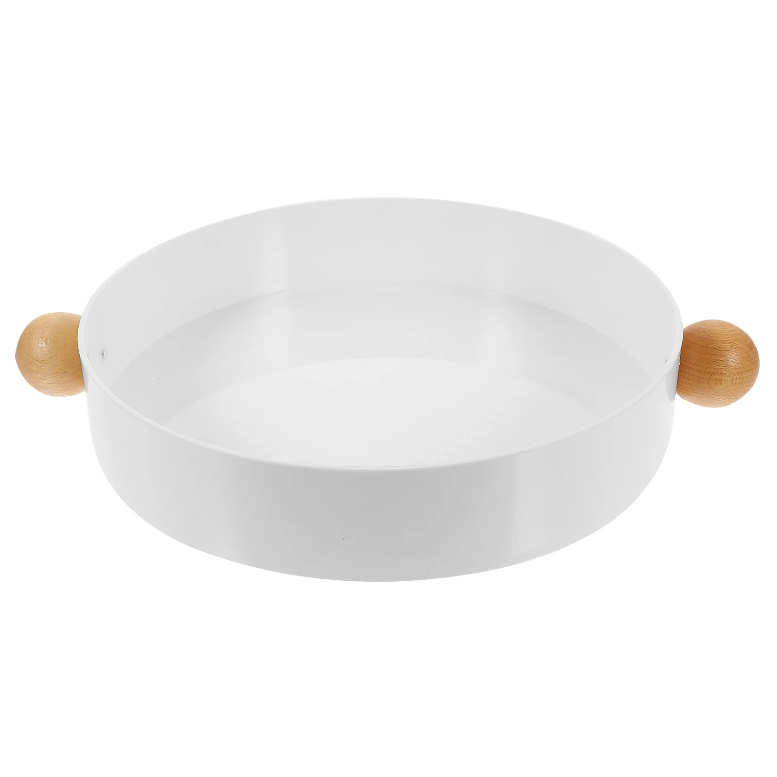 

Wooden Handle Fruit Plate Elegant Draining Storage Tray Multi Function Snack Serving Dessert Tray Desktop Organizer