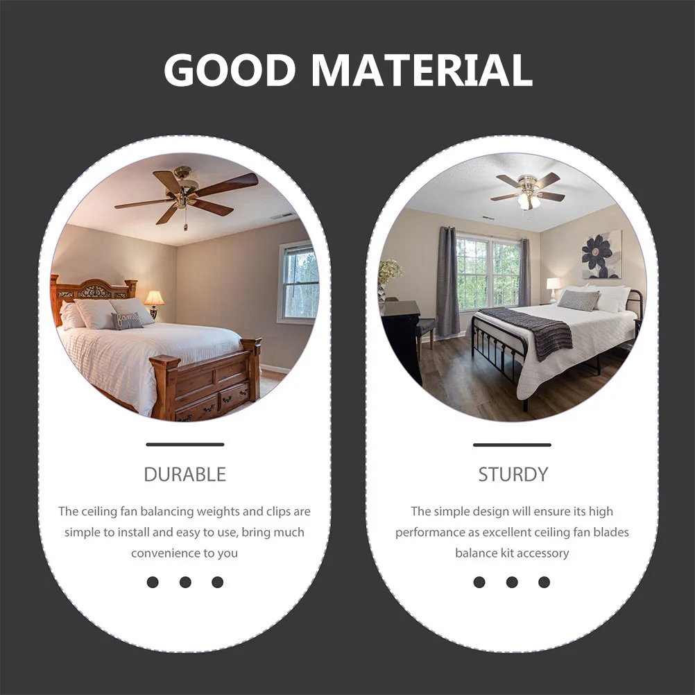 

8 Sets Balance Clamp Accessories Ceiling Fan Blades Balancing Kit Black Epoxy Counterweight Easy Install Universal Compatibility
