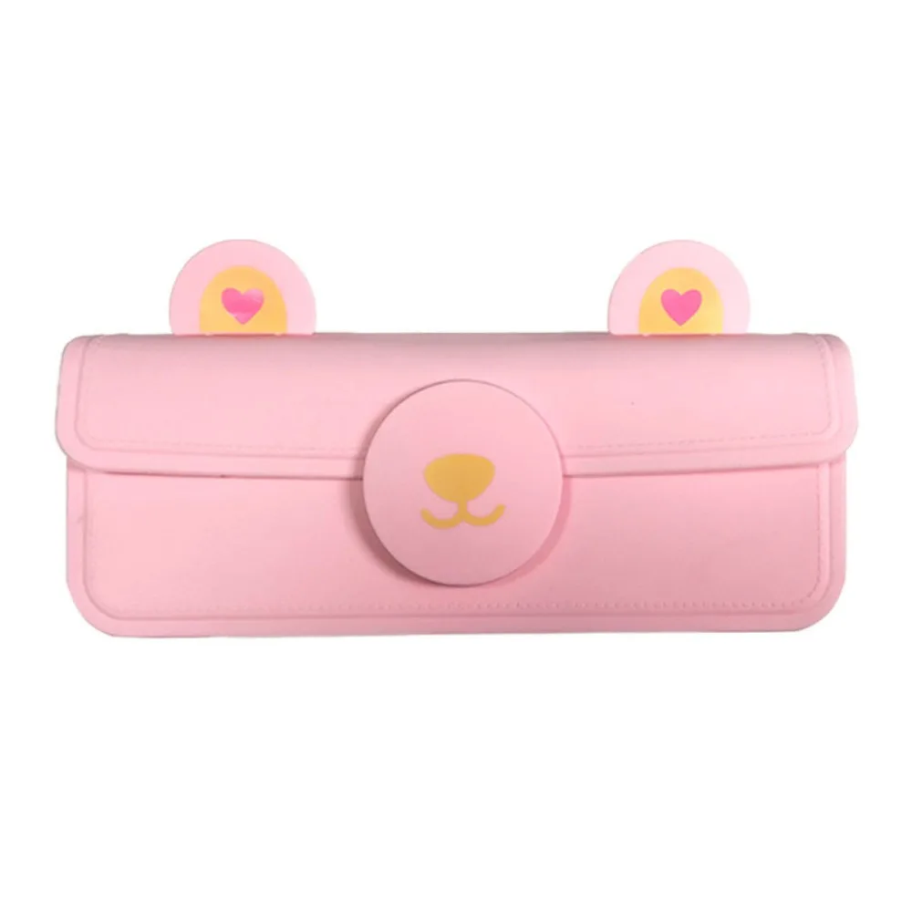 Cute Silicone Pen Bag Frog Decompression Pencil Box Cartoon Soft Pencil Case Students