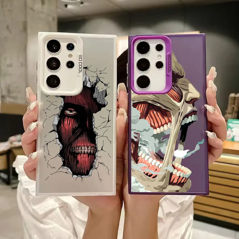 

Japanese Anime Attack On Titan S25 Ultra Case For Samsung Galaxy S25 S24 S23 S22 S21 FE S20 Ultra Plus 5G Shockproof Phone Cover