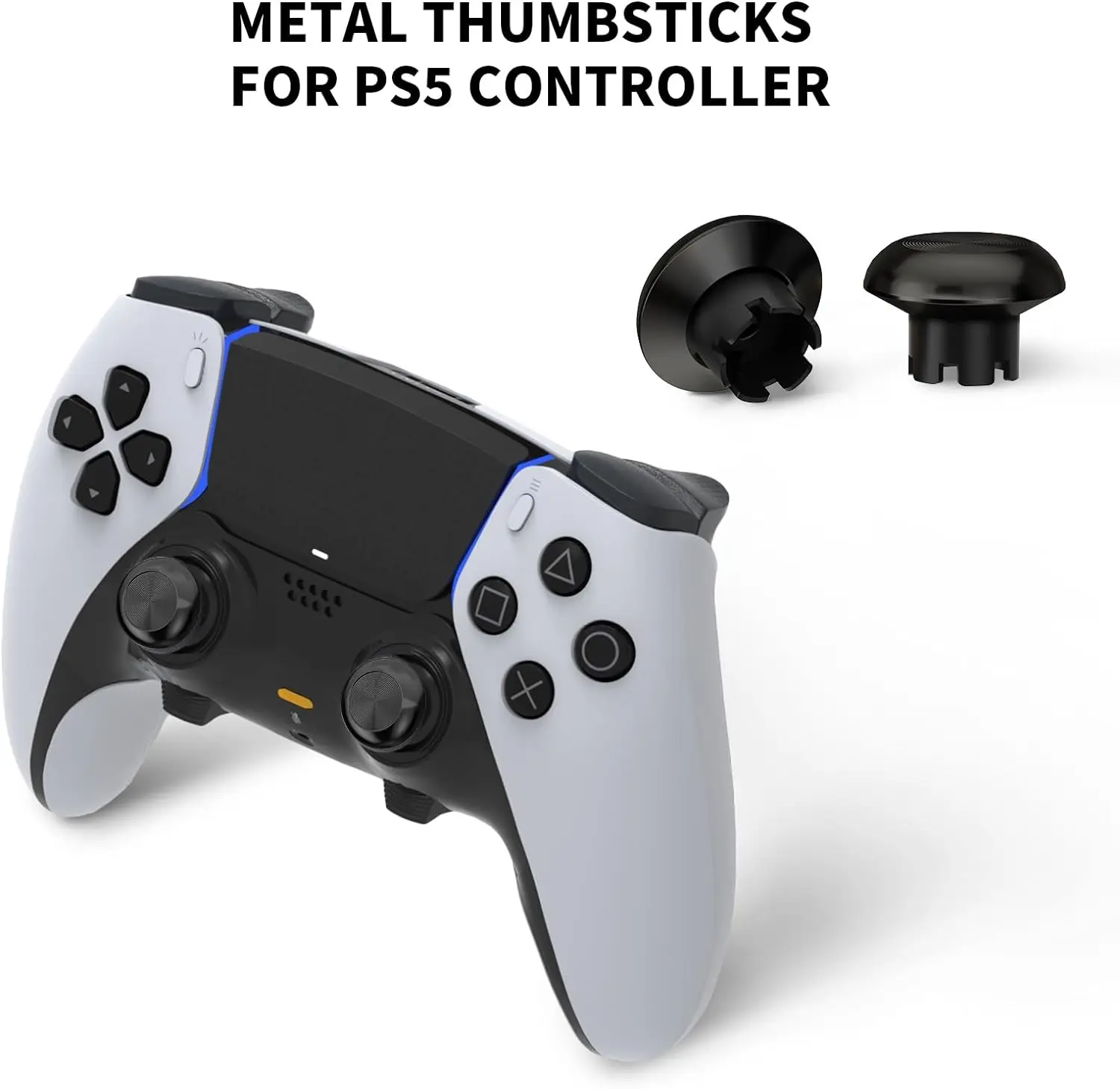 Thumbsticks de Metal para PS5 Edge Controller, botones de disparo de 4 paletas traseras, reemplazo para PS5 Dualsense Controller, 14 en 1 Acc