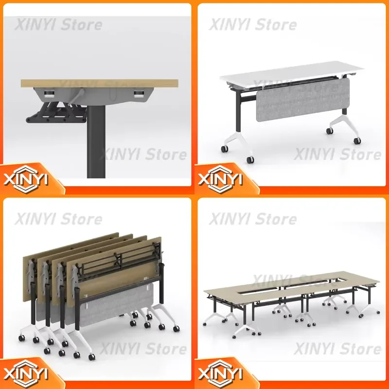 Modern School Furniture for Training Folding Office Desk Frame with Movable Wheels for Office Folding Table ergonomic