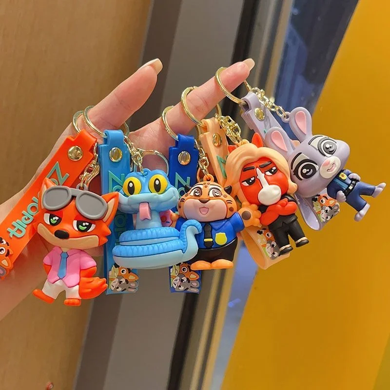 Disney Zootopia 2 Judy Hopps Nick Wilde Clawhauser dessin animé Kawaii Silicone porte-clés voiture porte-clés Anti-perte décoration fille cadeau