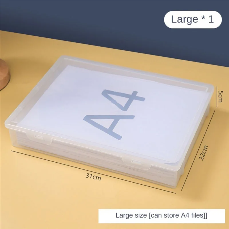 AT93-Plastic File Organizer Transparent Square Storage Box A4 Storage Box File Storage Box