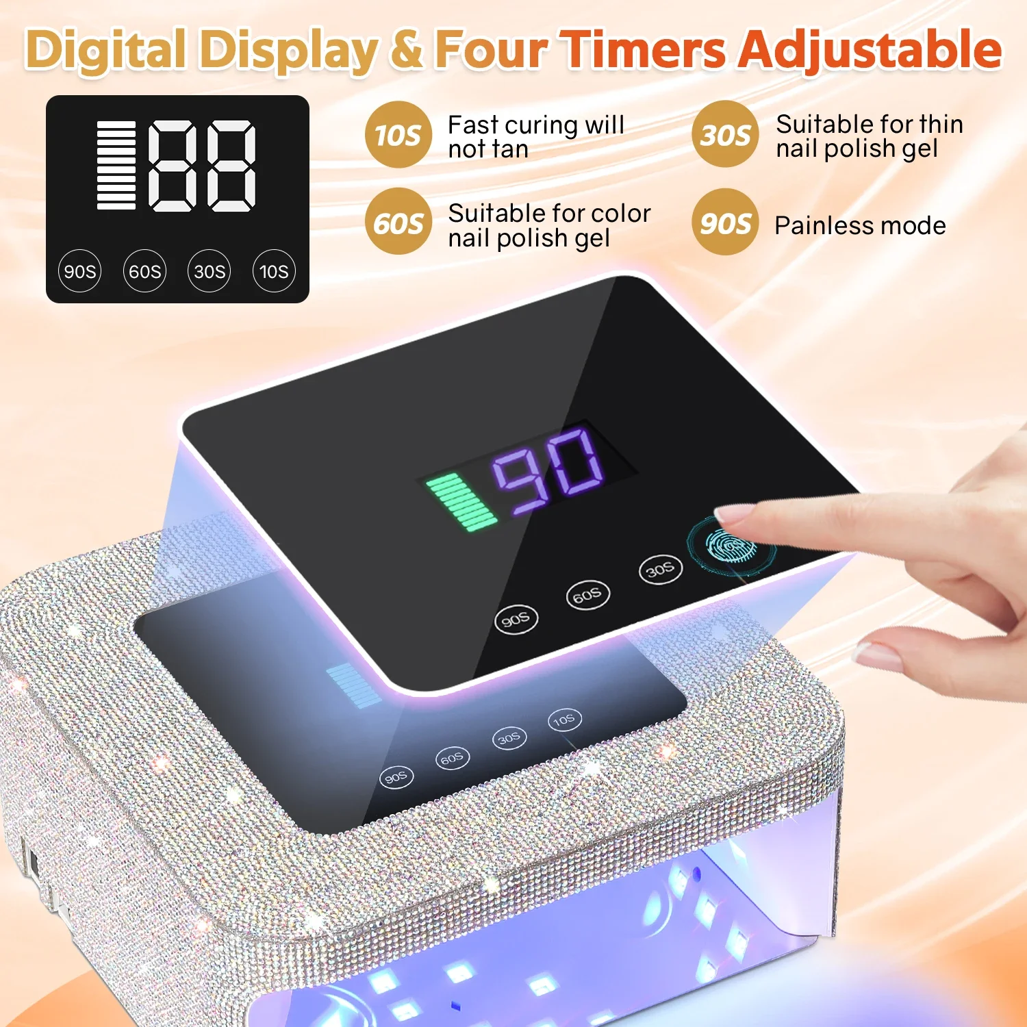 Oplaadbare nagellamp Professionele gellakdroger Draadloze manicuremachine Draadloze nagel UV LED-lamp