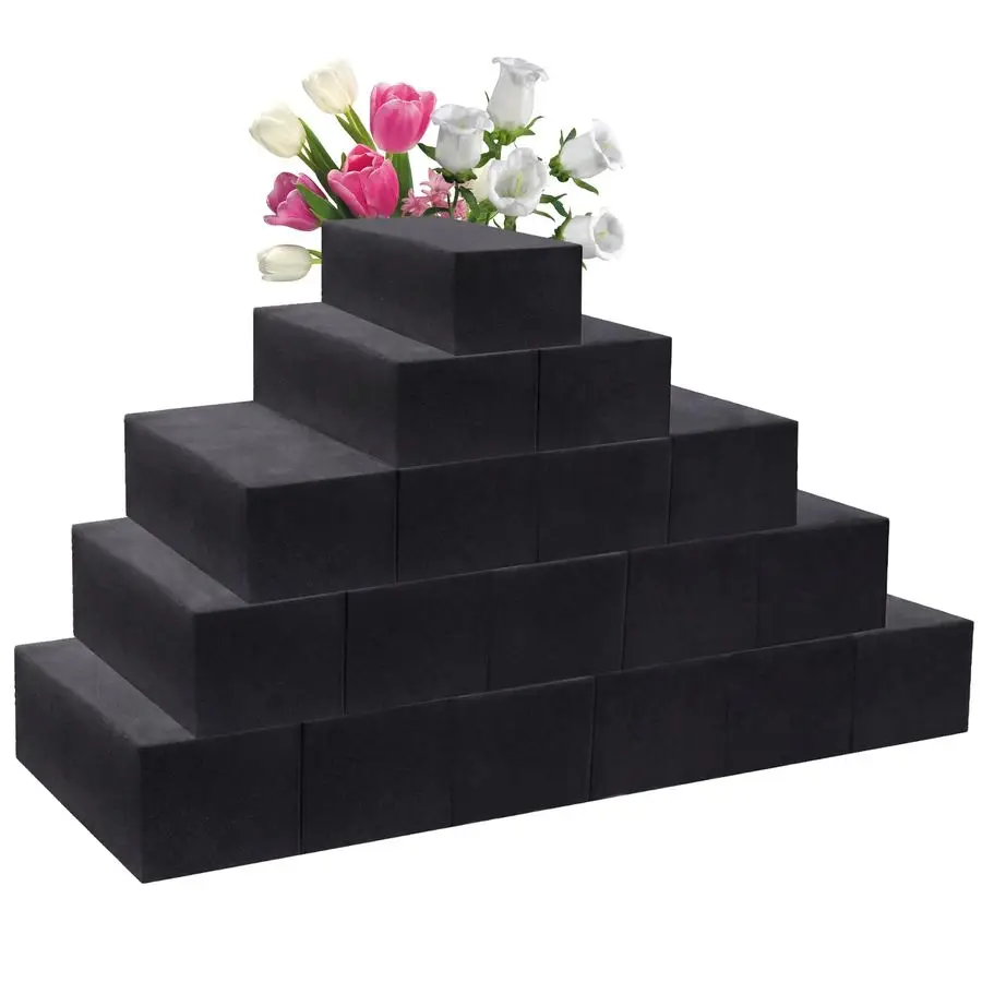 

18 черных блоков флористической пены для искусственных и сухих цветов, многоразовые, водостойкие, легко режутся и формуются, идеально подходят для